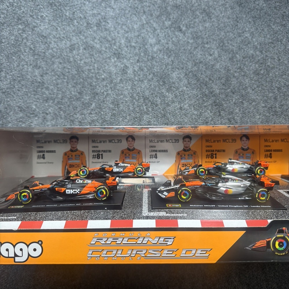 Bburago 1:43 Diecast 6 Cars Set McLaren F1 Team Lando Norris & Oscar Piastri